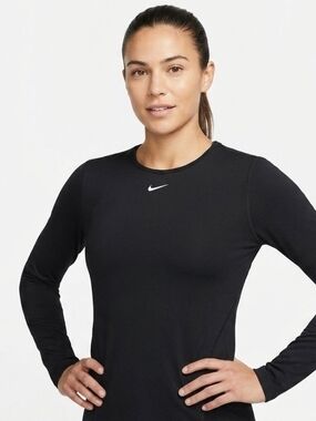 Nike Women's Black Long-Sleeve Performance Top